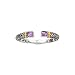 14K Yellow Gold and Sterling Silver Amethyst Cuff