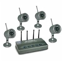 2.4GHz Wireless 4-Channel Standalone Network DVR Home Digital Surveillance Kit w/4 Infrared Cameras and Video Cables without MONITOR