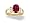 14K Yellow Gold Oval Created Ruby and Diamond Ring - Size 4