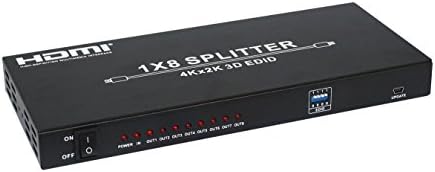 Panlong Premium 8-Port HDMI v1.4 1x8 Powered Amplifier Splitter 1 in 8 out with UltraHD 4k x 2k, 3D 1080P, HD Audio, HDCP and EDID Control Support