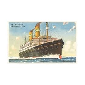 Holland-America Ocean Liner SS Veendam Art Poster Print, 17x11