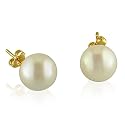 8.5-9mm Japanese Akoya Cultered Pearl Stud Earrings in 14K Yellow Gold