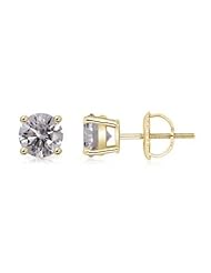 1.5 ct Solitaire Diamond Stud Earrings in Yellow Gold