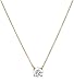 Platinum or Gold-Plated Sterling Silver Swarovski Zirconia Round Solitaire Pendant Necklace