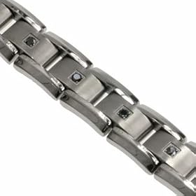 Titanium Bracelet with combination of matte and shiny polish Includes four set genuine... by Toltec%20Trading%20Company