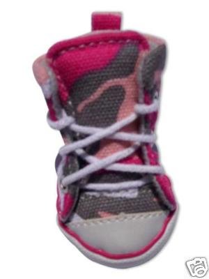 Canvas Pink Camo Dog Puppy Shoes Sneakers #1