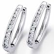 14kt White Gold 0.50Ct Diamond Waterway Hoop Earrings