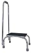 Duro-Med Foot Stool with Support Handle, Silver/Black