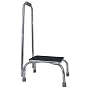 Duro-Med Foot Stool with Support Handle, Silver/Black