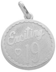 Sterling Silver Exciting #19 Age Expression Pendant with chain