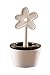Wenko 52589100 Luftbefeuchter Blumentopf - konischer Keramik-Verdunster, Ø 8.5 x 16 cm, weiß-schwarz