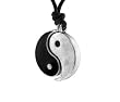 Friendship Pewter Ying Yang Pendant on Black Slider Cord