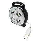 Black and Silver 4 Port USB 2.0 Hi-Speed Hub for PC / Mac