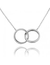 Valentines Day Gifts Bling Jewelry Interlocking Bands Chain Link Necklace 16in