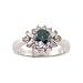 Jewelry : 0.76ct.tw round cut Irradiated Blue Diamond & 0.47ct.tw diamond in 18k white gold ring