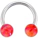 Red Aurora Ball Horse Shoe Circular Barbell