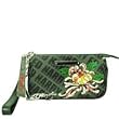 Ed Hardy Effie Signature Canvas Wristlet Purse/Bag - Olive Green In Color