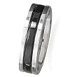 Stainless Steel Men's Ring with Black Center
