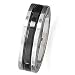 Stainless Steel Men's Ring with Black Center