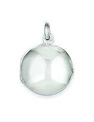 Sterling Silver Round Locket Pendant Jewelry 25mm