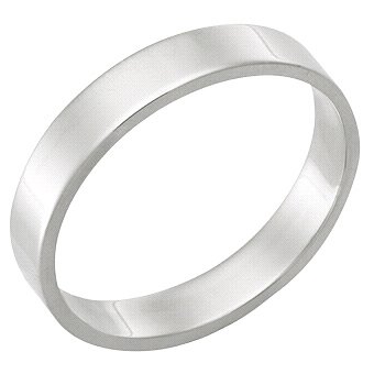 4.0 Millimeters, Flat High Polished Palladium wedding Band Ring, Style FSTF04PD by Wedding Rings by Oromi