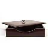 Bosca Monogrammed Leather Tray with Lid - Cognac - Frontgate