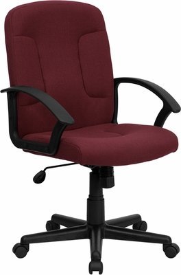 HERCULES Mid-Back Burgundy Fabric Task and Computer Chair with Nylon Arms - GO-ST-6-BY-GG