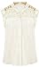 Women Sleeveless Button Vintage Sheer Tops Lace Shirt Chiffon Blouse