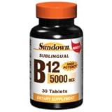 Sundown Vitamin B12 5000 Mcg Sublingual Tablets - 30 Ea