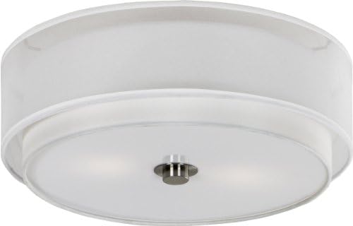 Trend Lighting BP7158 Brella Flushmount, Sheer Snow/Brushed Nickel