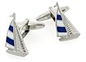 Yacht or sailboat cufflinks with presentation box.