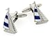 Yacht or sailboat cufflinks with presentation box.