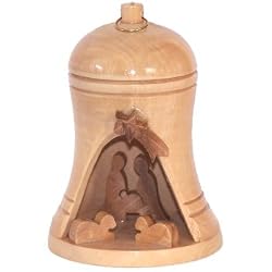 Bethlehem Bell Olive Wood Christmas Tree Ornament from the Holy Land
