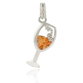 Buy New Years Sterling Silver Celebrate Bubble Champagne Flute Glass Cup Charm Pendant by SilverSpeck.com