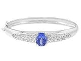 14k White Gold Tanzanite and Diamond Bangle Bracelet