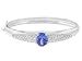 14k White Gold Tanzanite and Diamond Bangle Bracelet