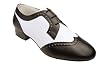 6400 Men's Latin Shoe in Black & White Leather
