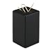 Rolodex Wood Tones Paper Clip Holder, Wood, 2.125 Inch Width x 2.125 Inch Depth x 3.5 Inch Height, Black (62541)