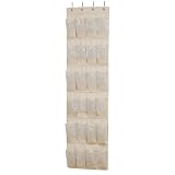 UPC 040071101084 product image for Household Essentials Cedarline Collection Natural Cotton Canvas 24-Pocket Over T | upcitemdb.com