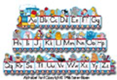 Alphabet Train Set, 12-1/2'x1', 2 Illustrations/Letter