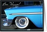 Bon Voyage, Blue vintage car Card