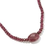 14K 17.75 Ruby or Sapphire Bead Necklace