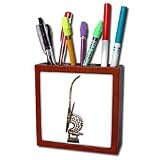 African Art - African Male Chi-Wara - Tile Pen Holders-5 inch tile pen holder