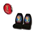 A Set of 2 Front Universal Fit Bucket Seat Cover and Steering Wheel Cover - Betty Boop Hawaii Grass Skirt Aloha