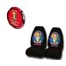 A Set of 2 Front Universal Fit Bucket Seat Cover and Steering Wheel Cover - Betty Boop Hawaii Grass Skirt Aloha