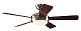 Hunter 21628 Palermo 52-Inch 5-Blade Ceiling Fan, Brushed Bronze with Black and Walnut Blades