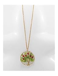 Tree Dyed Glass Bead Necklace In Brass