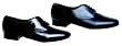 423 Men's Gibson Style Ballroom Shoe with a 1" Block Heel in Black Leather (Regular Fit)