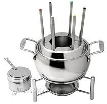 All-Clad Stainless Fondue Pot with forks