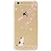 iPhone 6 Case, SwiftBox Cute Cartoon Case for iPhone 6 4.7 inch + Free 0.3mm Tempered Glass Screen Protector + SwiftBox Owl Phone Strap (Cherry Blossom and White Cat)